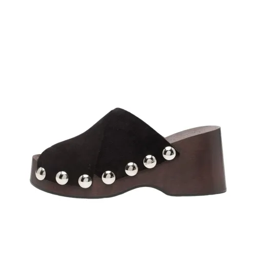 GANNI Резиновая подошва Домашние тапочки Женские Черный