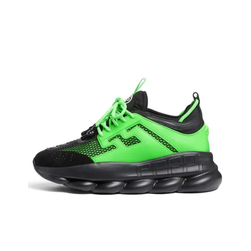 VERSACE Низкий топ Повседневная обувь Мужская Черный Зеленый