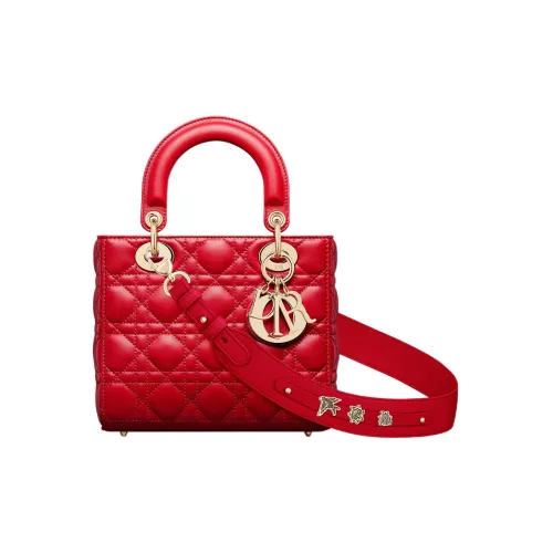 DIOR Lady Dior My ABCDior Овчина Сумка Lady Dior Сумка через плечо Сумка Маленькая Женская Красная