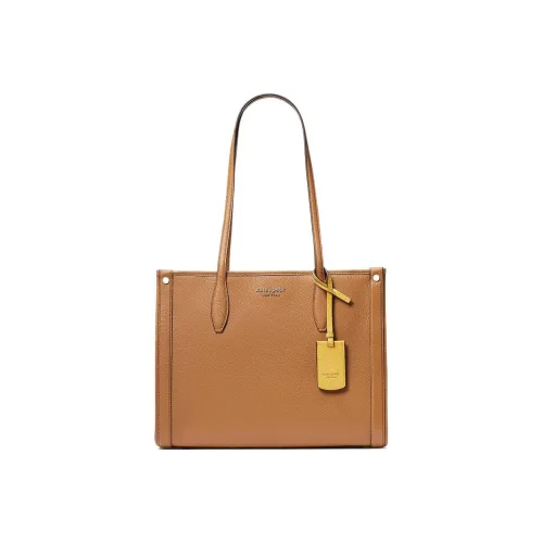 Kate Spade MARKET Пескоструйная кожа Тоут Сумка Сумка для покупок Сумка через плечо Сумка среднего размера Женская Коричневая