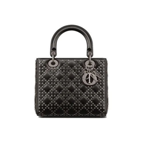 DIOR Lady Dior Lambskin Сумка Lady Dior Сумка через плечо Сумка среднего размера Женская Черная