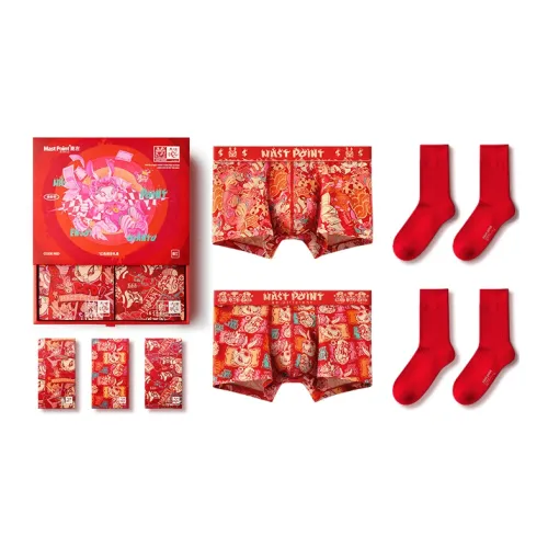Mast Point Mast Point 2023CNY Подарочный набор нижнего белья *2 + носки *2 Мужские боксеры