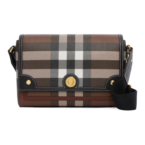 Burberry Note Хлопок с полиуретаном Сумка через плечо Стандартная Женская Березовая листва Коричневый