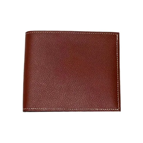 HERMES MC² Euclide Эпсомская кожа Держатель для карт Кошелек Унисекс 4E SIENNE Охра Красный