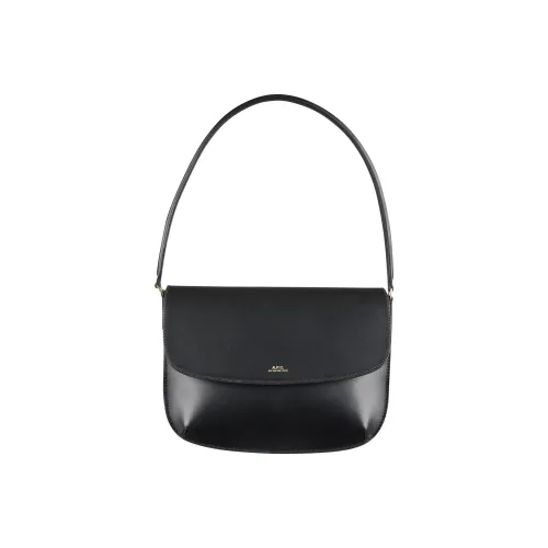 A.P.C Гладкая коровья кожа Одно плечо Сумка Стандартная Мужская Черная
