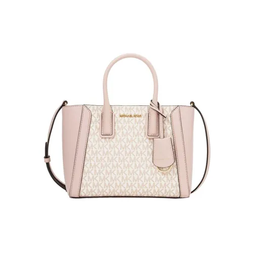 MICHAEL KORS Холст и кожа Комбинированная сумка Сумка через плечо сумка через плечо Маленькая Женская Белая и Розовая