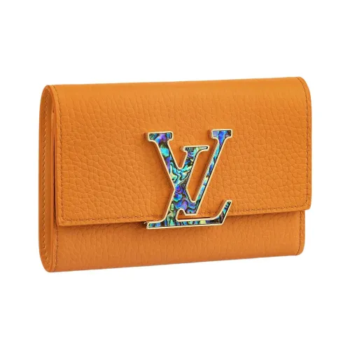 LOUIS VUITTON Capucines Taurillon Кожа Кошелек Большой Женские Желтый