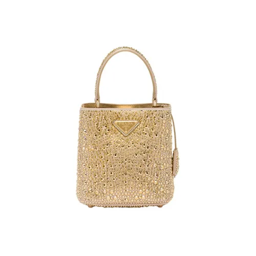 PRADA Panier Ткань Сумка-ведро Сумка-тоут Сумка для покупок Сумка через плечо Сумка Женская Золотая