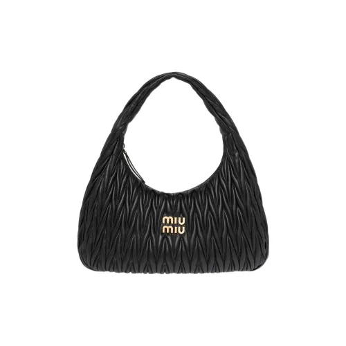 MIU MIU Напп-Кожа Хобо Сумка Сумка Женская Черная