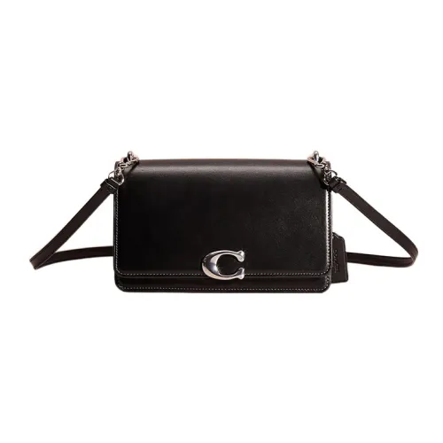 COACH Bandit Телячья кожа Портативная Сумка через плечо Сумка на плечо Женская Черная