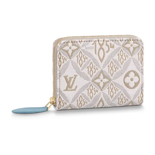 LOUIS VUITTON Zippy Жаккард Холст с кожей Комбинированный Кошелек Женский Белый
