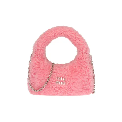 MIU MIU Shearling Hobo Bag Shoulder Bag Handbag Women's Pink