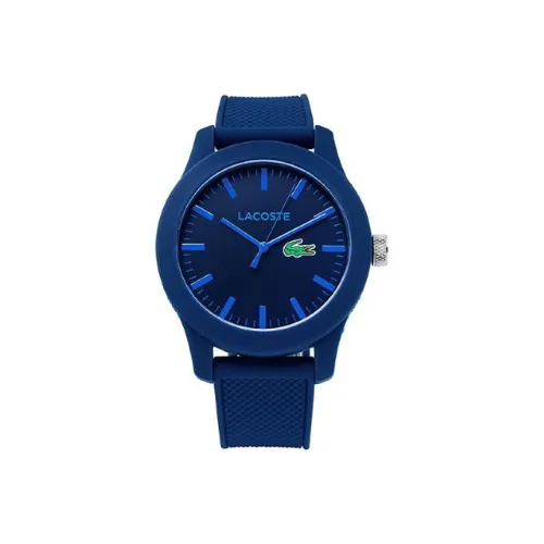 LACOSTE 12,12 Collection Мужские часы Кварцевый механизм Силиконовый ремешок 43 мм Синий циферблат
