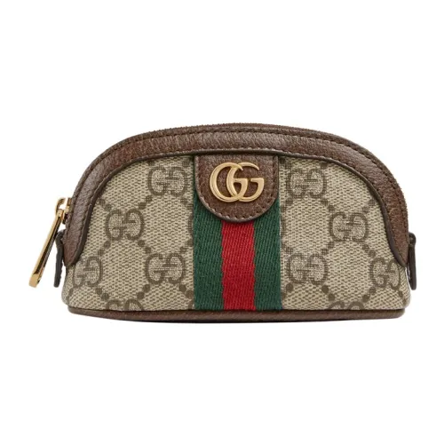 GUCCI Ophidia Canvas Leather Key Pouch Женские Коричневый