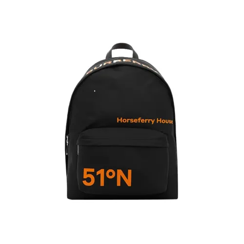 Burberry Horseferry Полиамид Рюкзак Мужской Черный Оранжевый