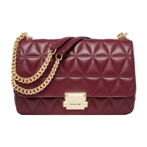 MICHAEL KORS Sloan Sheepskin Crossbody Bag Shoulder Bag Large Women's Burgundy MICHAEL KORS Sloan Овчина Сумка через плечо Сумка на плечо Большая Женская Бургунди