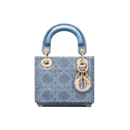 DIOR Lady Dior Sheepskin Сумка Lady Dior Сумка через плечо Сумка Extra Mini Женская Небесно-голубая