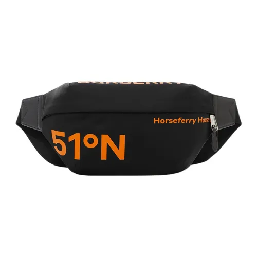 Burberry Кожа Слинг-Сумка Пояс Сумка Мужская Черная Оранжевая