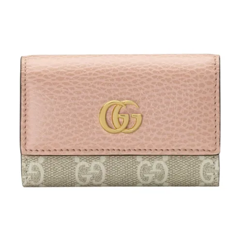 GUCCI Canvas с кожаными вставками Key Pouch Женские Розовый