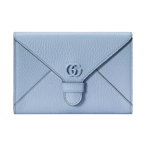 GUCCI GG Marmont Кожа Кошелек Держатель для карт Женский Светло-синий