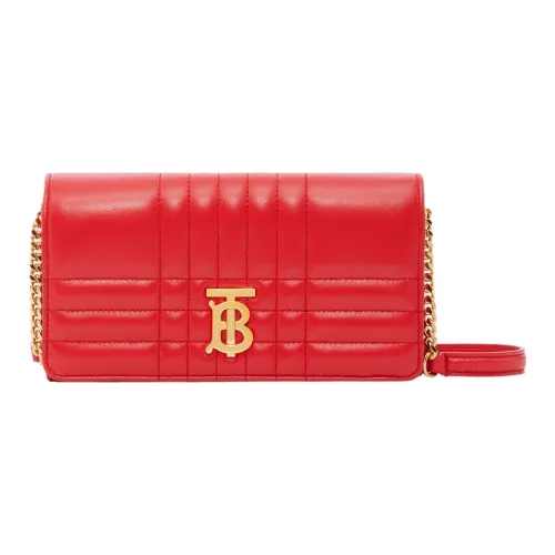 Burberry Lola Сумка Quilted Кожа с Овечья шкура Сумка через плечо Кошелек Мини Женские Ярко-красный