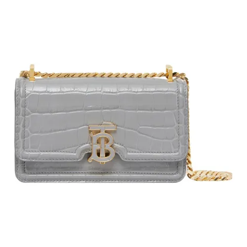 Burberry Телячья кожа Замок Сумка Сумка через плечо Мини Женская Серый