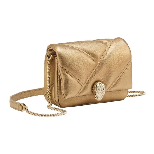 BVLGARI Serpenti Cabochon Телячья кожа Сумка через плечо Сумка на плечо Мини Женская Золото