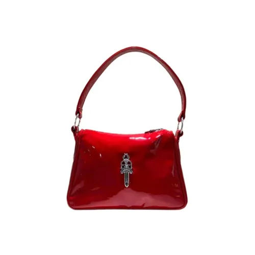 Chrome Hearts Лакированная кожа Курица Блок Сумка Сумка на плечо Сумка через плечо Женская Красная