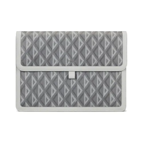 DIOR Hit The Road Холст с гладкой коровьей кожей Клатч Мужской DIOR Серый