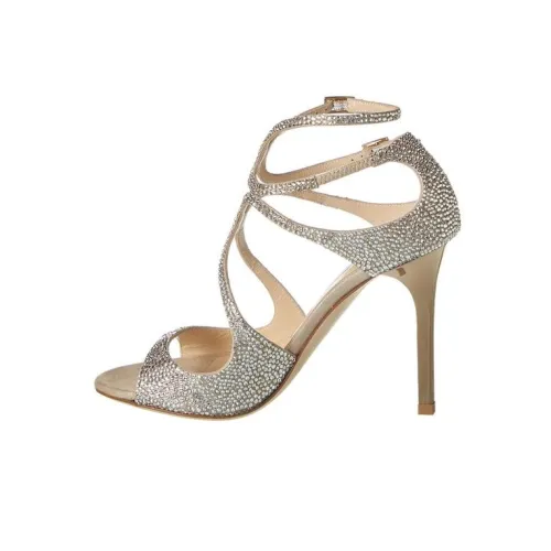 Jimmy Choo Lang Suede 100 One Strap Sandals Женские Silver