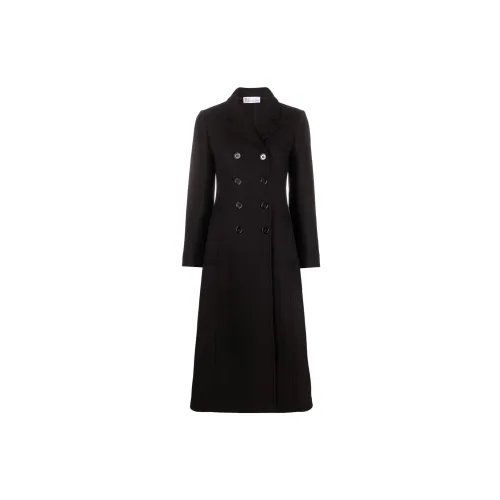 RED VALENTINO FW22 Velvet Feel Пальто Женское Black