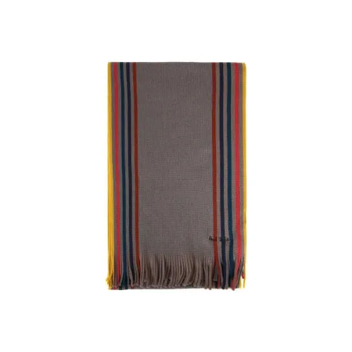 Paul Smith Шерстяные Вязаные Шарфы Серые Мужские