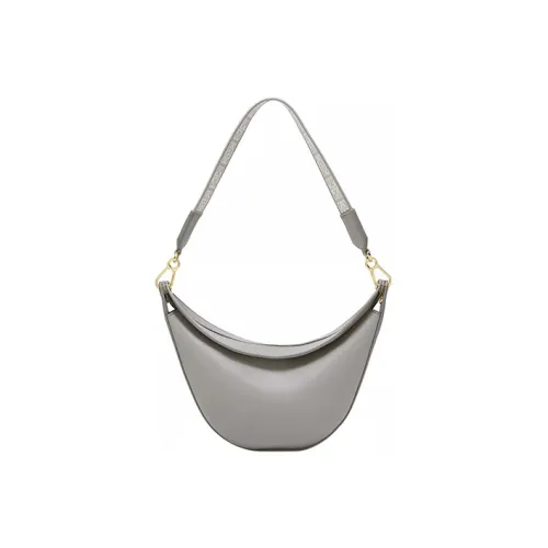 LOEWE Luna Сатин Коровья кожа с Жаккардовой тканью Сумка через плечо Женская Перламутрово-серый