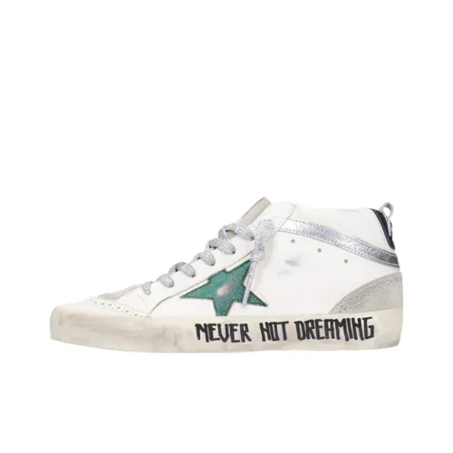 Golden Goose Стильные Скейтбординги Женские Белые Зеленые Потертые