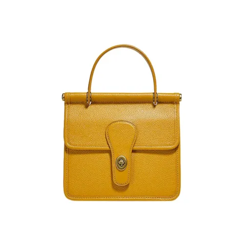 COACH Willis Pebble Кожа Сумка через плечо Сумка через плечо Маленькая Женская Желтая