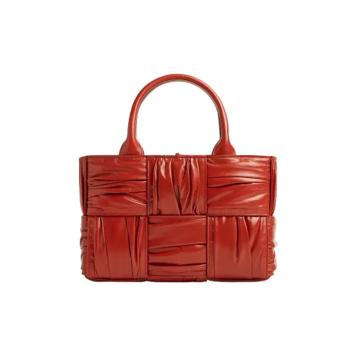 Bottega Veneta Arco Коровья кожа Тоут Сумка Сумка для покупок Сумка Мини Женские Syrup Красный