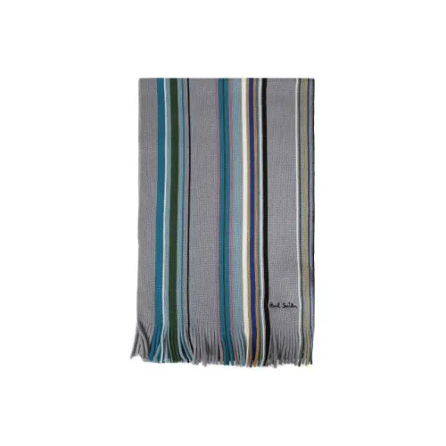 Paul Smith Шерстяные Вязаные Шарфы Серые Мужские