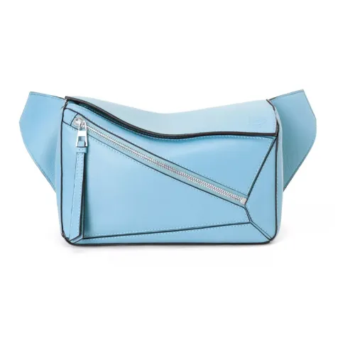 LOEWE Пазл Коровья кожа Слинг-сумка Сумка на пояс Маленькая Женская Светло-синяя