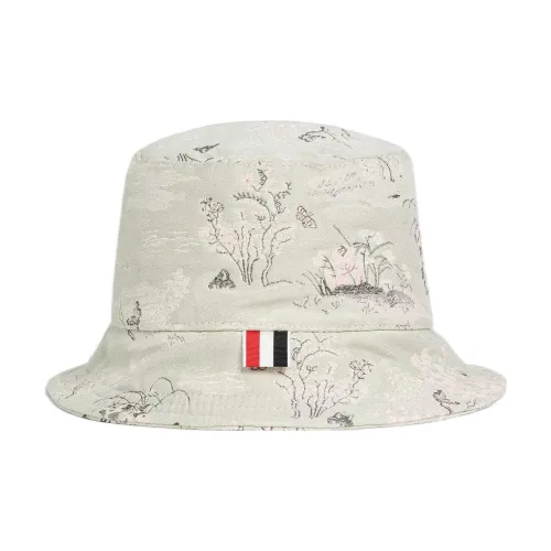 THOM BROWNE Cotton Bucket Hats Зеленый Мужской