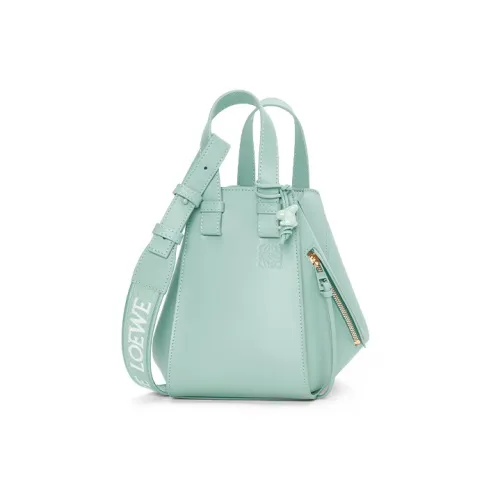 LOEWE Hammock Сатин Коровья кожа Сумка через плечо Сумка Обычный Женские Светло-селадоновый Глазурь