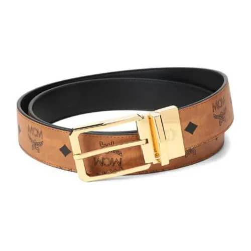 MCM Застежка-липучка Двойной Слой Покрытый Холст с Кожаными Вставками Ремни Унисекс