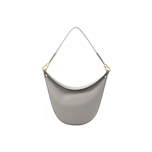 LOEWE Luna Сатин Коровья кожа с Жаккардовой тканью Сумка через плечо Женская Перламутрово-серый