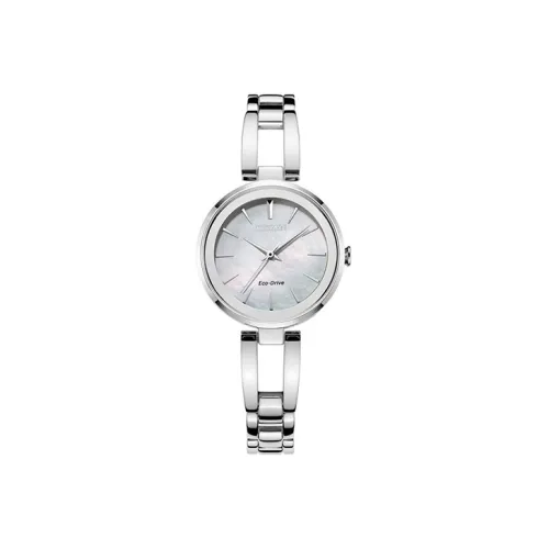 CITIZEN Световой Кварцевый Механизм Женские Экологические Часы Drive Collection 29 мм Серебряные