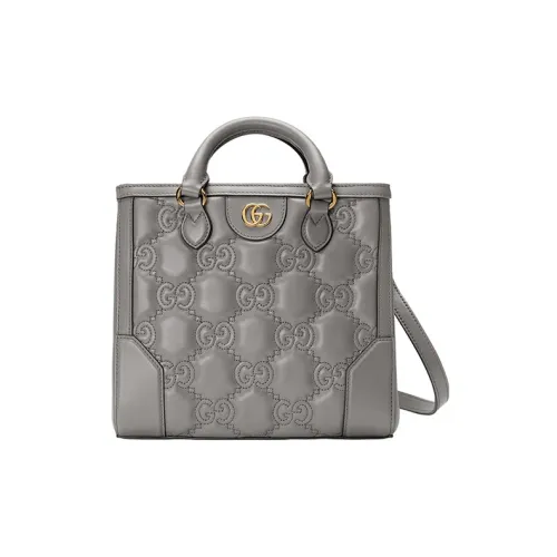 GUCCI GG Matelassé Кожа Сумка-тоут через плечо сумка мини женская серая