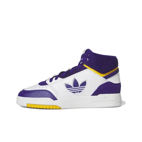 Adidas Originals Drop Step Slip-Resistant Abrasion-Resistant High Top Skateboard Shoes Unisex White Purple Adidas Originals Drop Step Slip-Resistant Abrasion-Resistant Высокие Кроссовки для Скейтбординга Унисекс Белый Фиолетовый