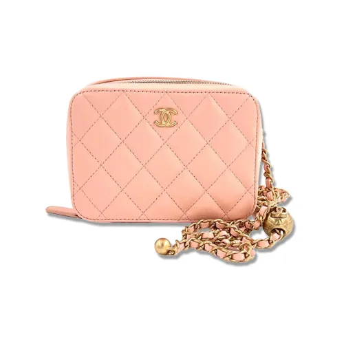 CHANEL Sheepskin Square Box Camera Bag Crossbody Bag Regular Women's Pink