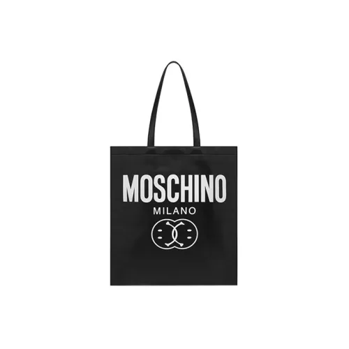 MOSCHINO Smiley Коллаборация Овчина Тоут Сумка Сумка для покупок Сумка на плечо Сумка Мужская Черная