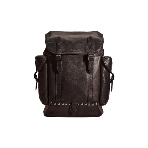 COACH Hitch Телячья кожа Рюкзак Большой Мужской Черный