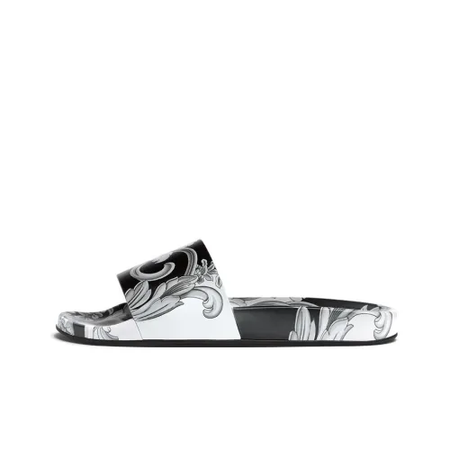 VERSACE Резина подошва антибактериальный слипоны мужской белый черный