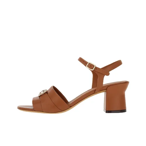 FERRAGAMO Gancini One Ремешок Сандалии 5,5 см Женские Коричневый